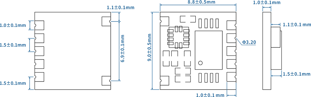 3D计步模块STP201M的机械尺寸